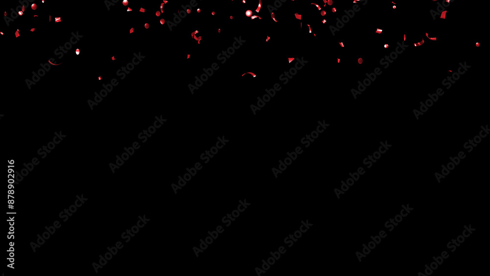 Luxury falling red Confetti on Black Background Luxury falling red Confetti on Black Background