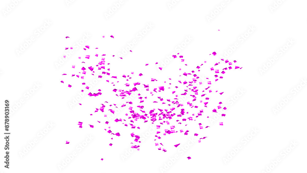 Purple Confetti explodes on a white background Purple Confetti explodes on a white background