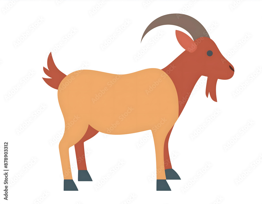 A standing sheep cartoon illustration on white background A standing sheep cartoon illustration on white background
