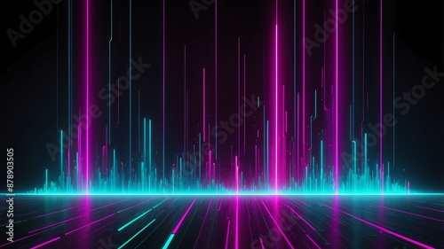 abstract futuristic neon turquoise and vibrant magenta background © Alteisen Riese