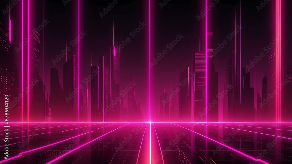 Fototapeta premium abstract futuristic hot pink and neon orange vertical background