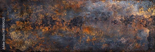 Rusty old metal surface featuring visible scratches and textures, providing a detailed and weathered industrial look. 