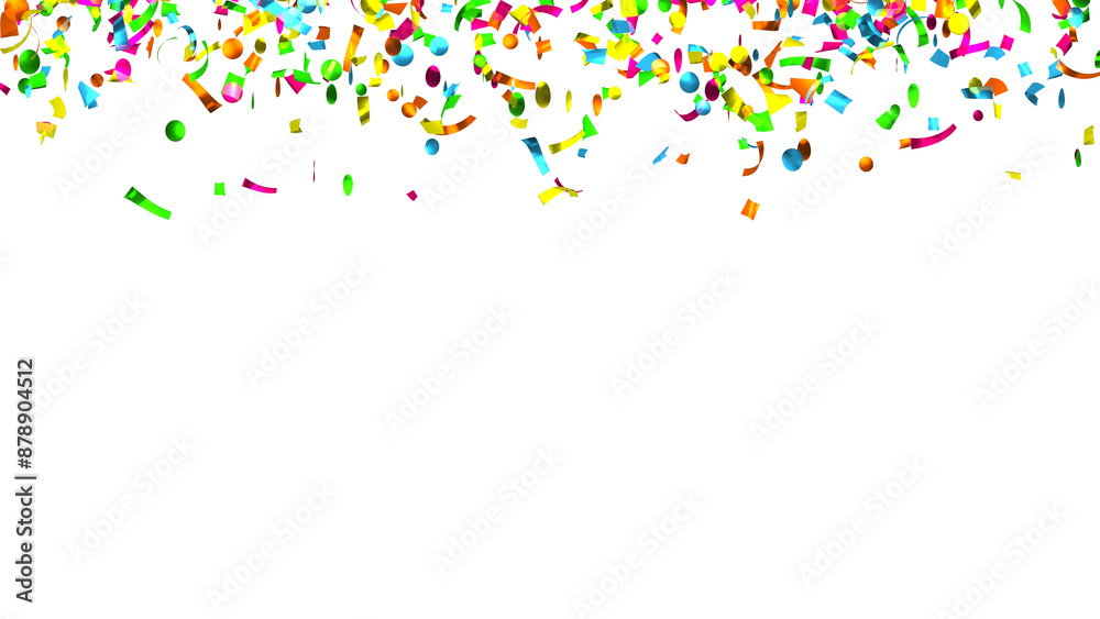 Falling multi-colored confetti on White Background. Flying holiday tinsel. Falling multi-colored confetti on White Background. Flying holiday tinsel.
