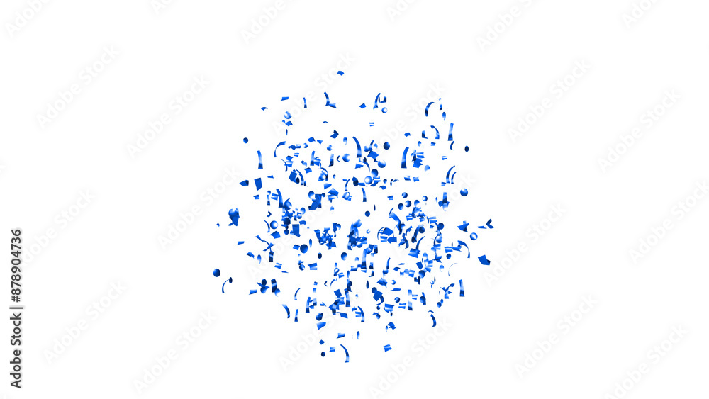 Explosion of blue confetti. Confetti, tinsel on a white background Explosion of blue confetti. Confetti, tinsel on a white background