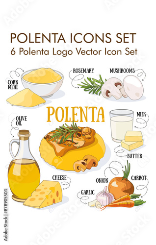 Polenta logo vector Icon set