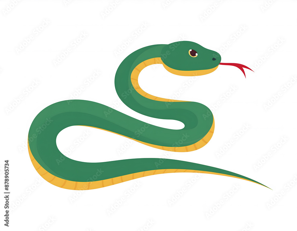 Fototapeta premium Chinese Zodiac Snake Cartoon Illustration