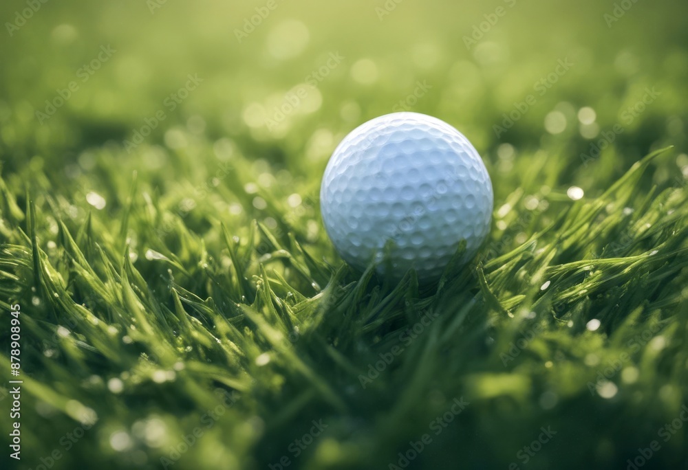 Fototapeta premium cart ball close closeup field course grass concept green golf club activity challenge competition background