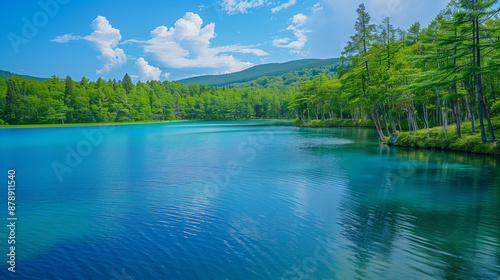 The Stunning Blue Pond in Biei, Hokkaido