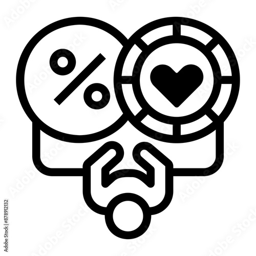 poker Line Icon