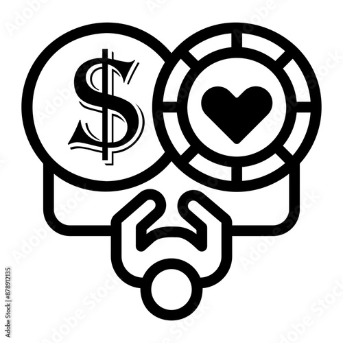 poker Line Icon