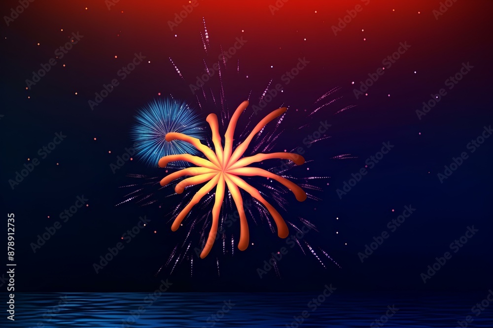 Fototapeta premium fireworks in the sky made by midjourney