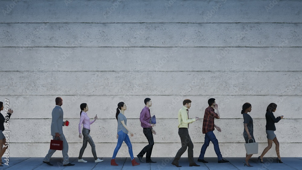 Fototapeta premium walk concrete building people architecture walking walker