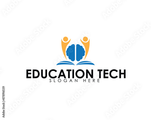 Digital campus logo vector. Technology-based college logo template design concept.