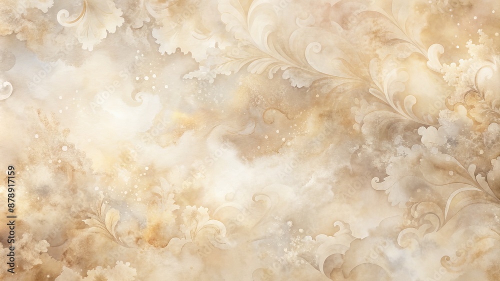 Softly blended abstract watercolor background featuring calming beige hues with subtle texture and gentle, organic, swirling patterns. Softly blended abstract watercolor background featuring calming beige hues with subtle texture and gentle, organic, swirling patterns.