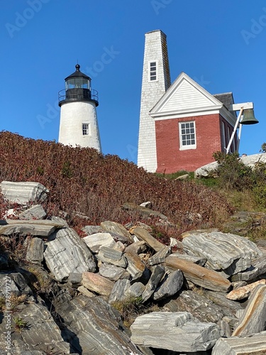 Pemaquid Point Lighthouse in Bristol, Maine USA photo