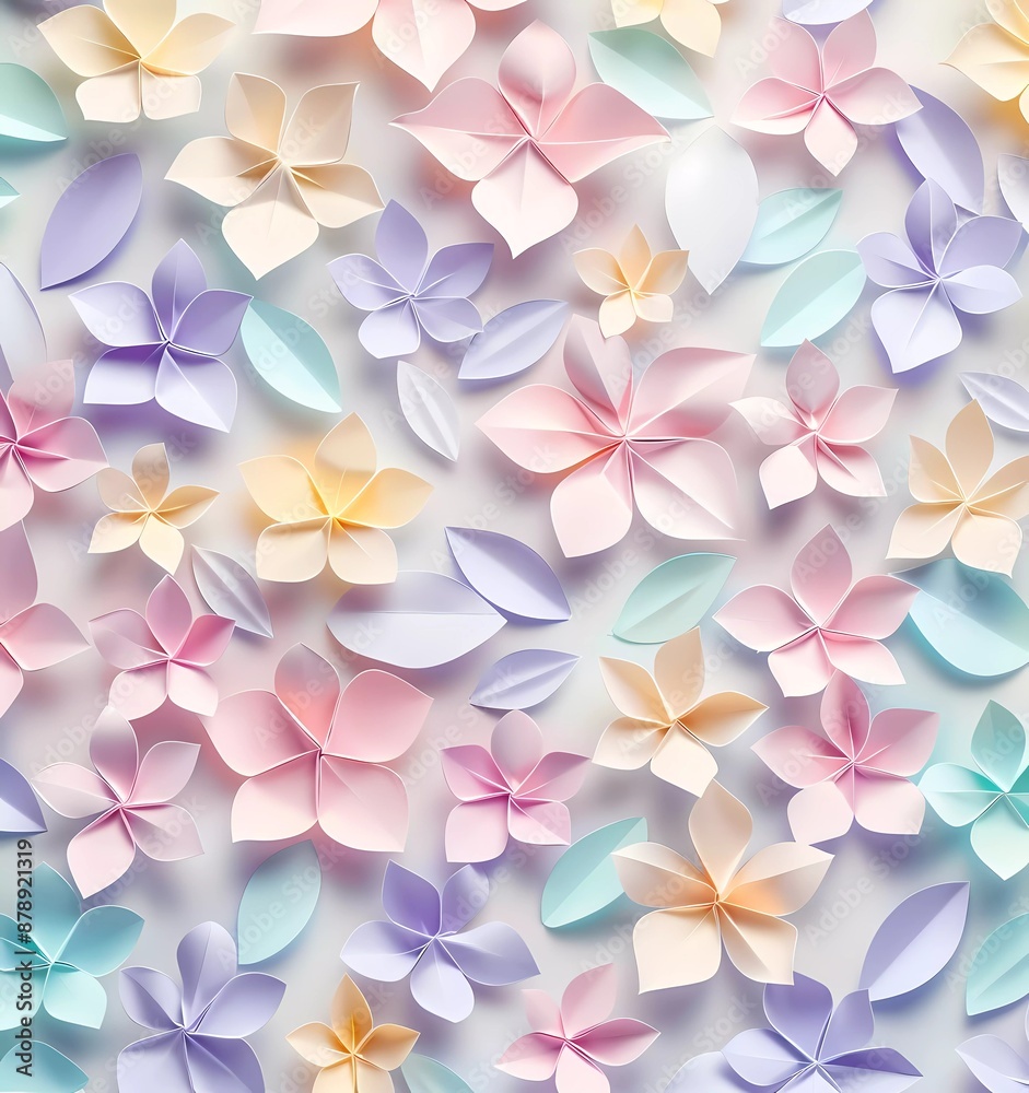 3d render plasticine cute seamless pattern with flower, seed and leaf on white background, simple pastel color design 3d render plasticine cute seamless pattern with flower, seed and leaf on white background, simple pastel color design