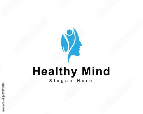 Health mind logo creative nature design concept psychology consulting