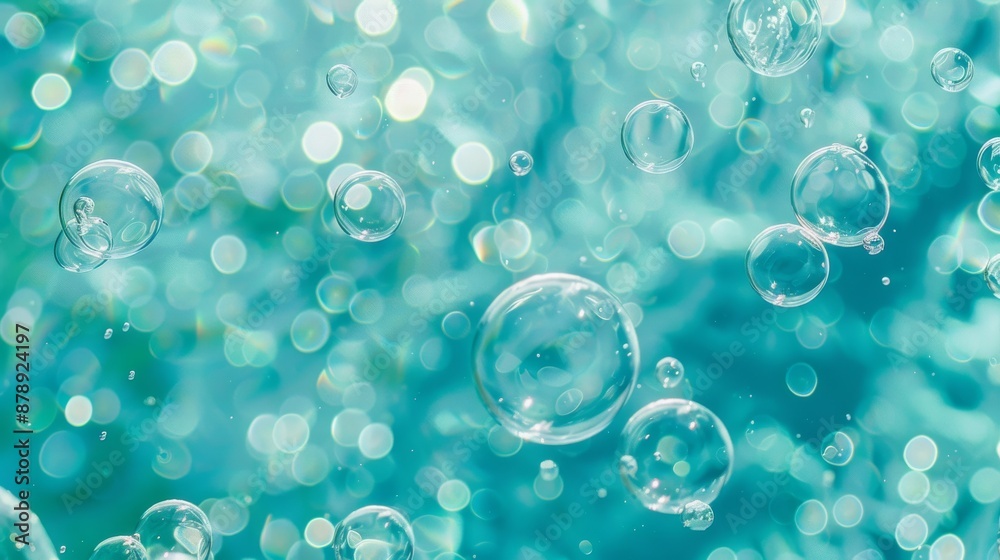 Bubbles pattern on teal background Bubbles pattern on teal background