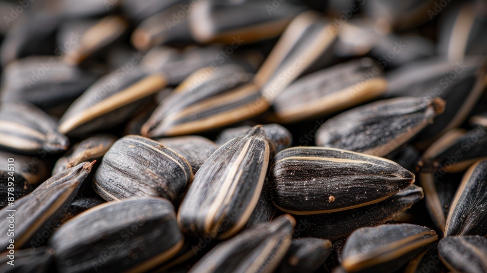 Close-up of Black Sunflower Seeds Close-up of Black Sunflower Seeds