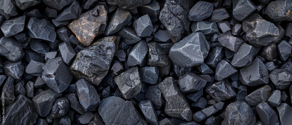 Panoramic close-up, high detail scan of basalt pebbles texture, Generative AI Panoramic close-up, high detail scan of basalt pebbles texture, Generative AI