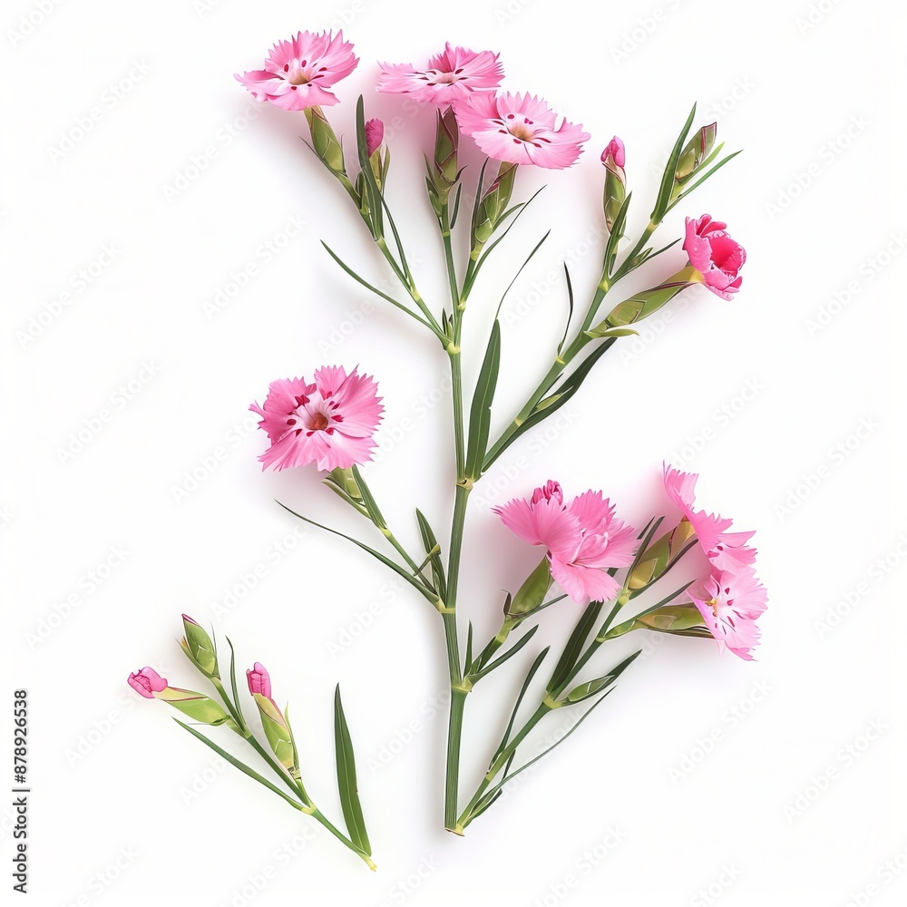 Purple Dianthus Isolated on White Background. Beautiful Dianthus Flower Purple Dianthus Isolated on White Background. Beautiful Dianthus Flower