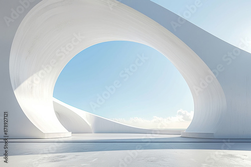Concrete outdoor square building,Empty architectural background.