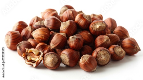 Wallpaper Mural Pile of Hazelnuts Isolated on White Background Torontodigital.ca