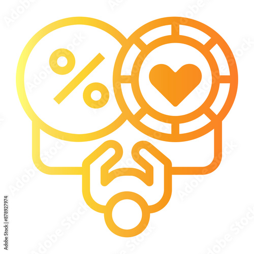 poker Line Gradient Icon
