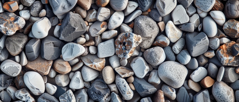 Panoramic close-up, high detail scan of quartz pebbles texture, Generative AI Panoramic close-up, high detail scan of quartz pebbles texture, Generative AI