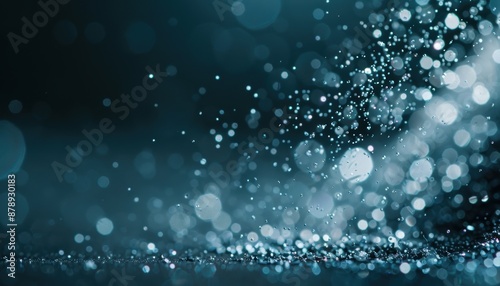Wallpaper Mural Abstract blue glitter bokeh background, shimmering particles in motion, festive and elegant sparkling texture. Torontodigital.ca