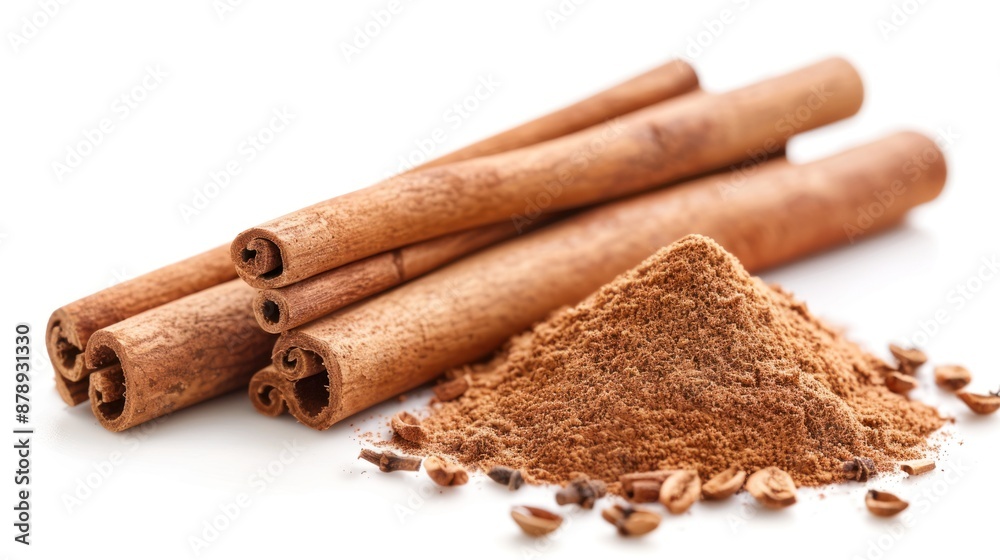 Cinnamon Sticks and Ground Cinnamon Powder Cinnamon Sticks and Ground Cinnamon Powder