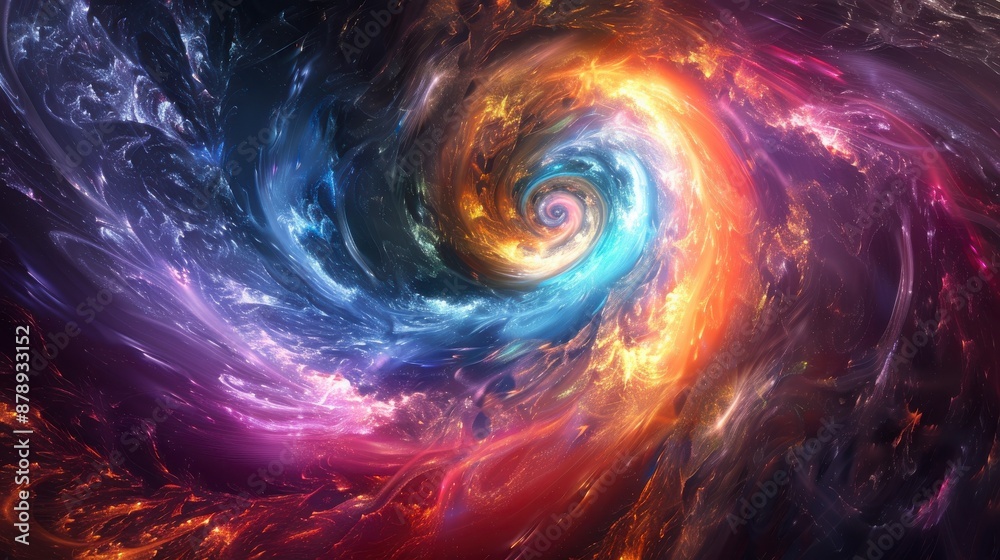 A swirling digital art piece of abstract color A swirling digital art piece of abstract color
