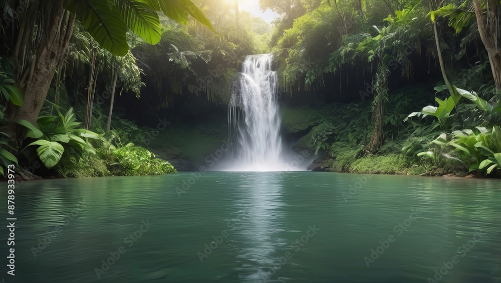 Landscape illustration anime style background, Generative Ai Landscape illustration anime style background, Generative Ai
