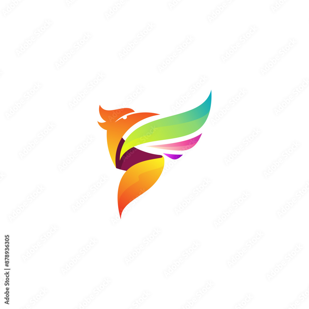 Eagle logo, Falcon icon with 3d colorful design, flying Eagle logo, Falcon icon with 3d colorful design, flying