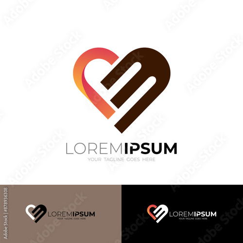 C and M logo with love care design combination, charity