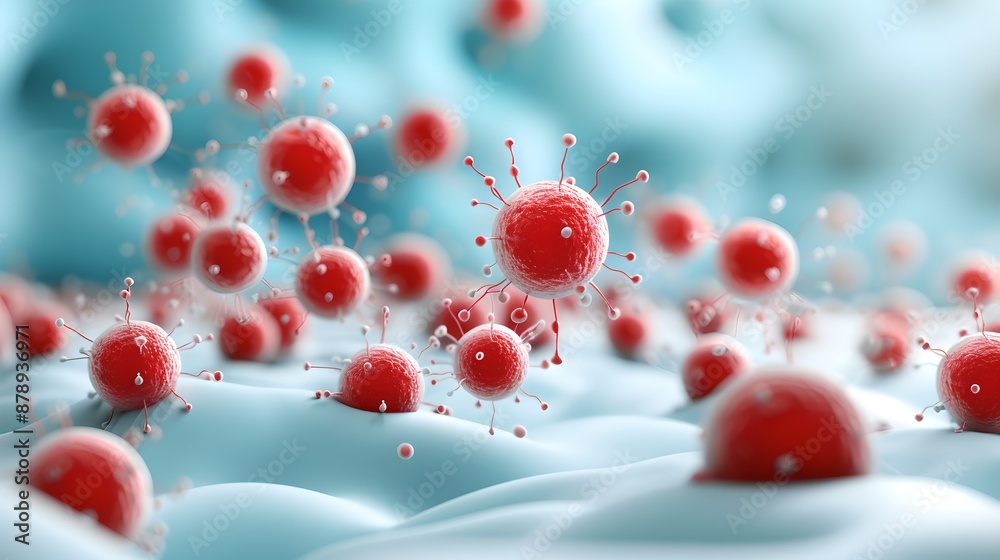 Realistic portrayal of white blood cells with a minimalist aesthetic and plenty of copy space, suitable for medical articles Realistic portrayal of white blood cells with a minimalist aesthetic and plenty of copy space, suitable for medical articles