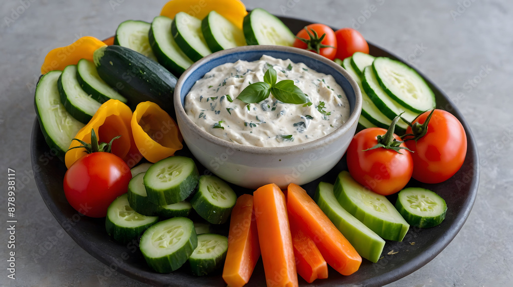 Keto snack - Vegetable Crudité Platter with Keto Dip Keto snack - Vegetable Crudité Platter with Keto Dip