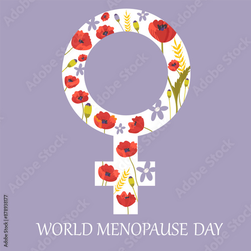 World Menopause Day. October 18. Awareness day. Vector illustration, flat design