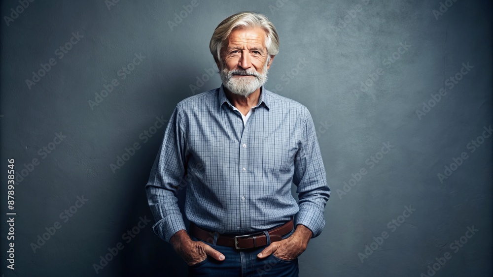 Full-body portrait of a senior man with a wise and serene expression Full-body portrait of a senior man with a wise and serene expression
