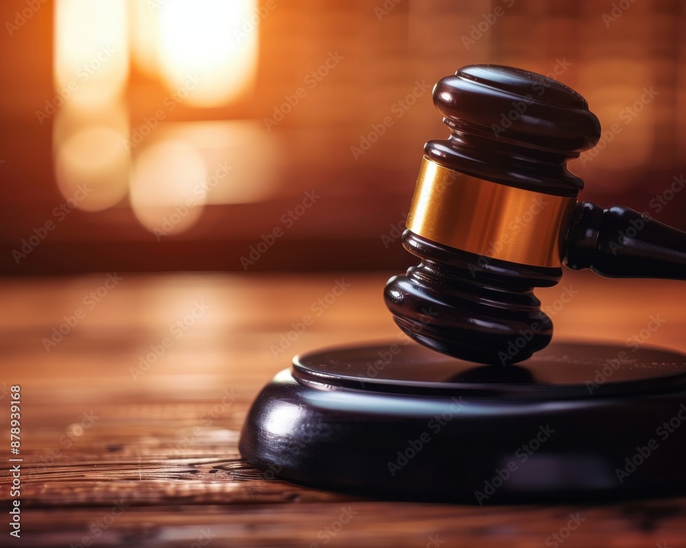 Wooden judge's gavel on a table with warm lighting. Perfect for legal, justice, courtroom, and law-related concepts. Wooden judge's gavel on a table with warm lighting. Perfect for legal, justice, courtroom, and law-related concepts.