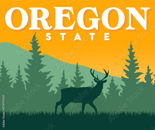 Oregon State with beautiful views and deer silhouettes