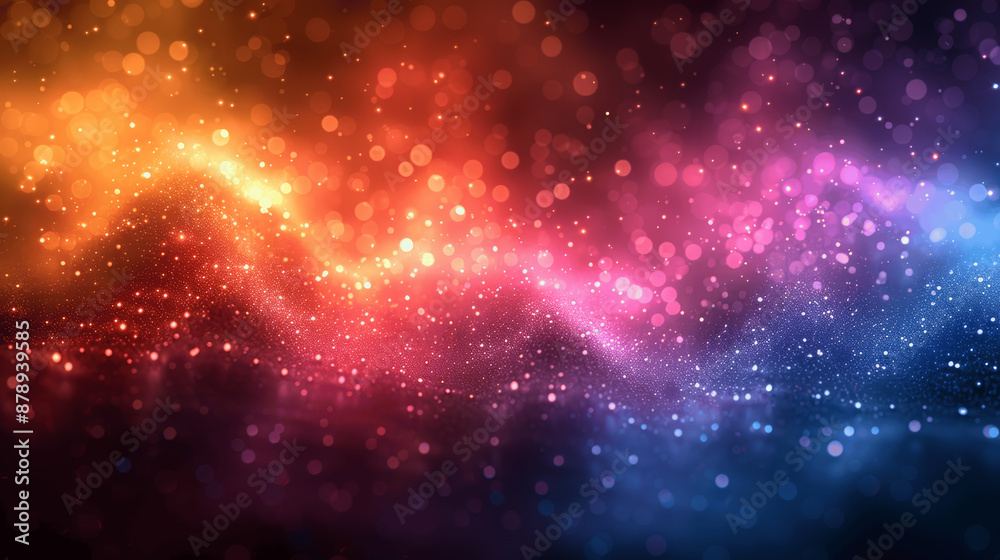 Fototapeta premium Colorful Abstract Explosion Background with Glittering Bokeh Lights
