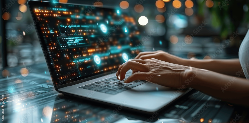 AI Technology for Web Design and Programming Business Man Using AI for Data Analysis and Coding Virtual Screens with Machine Learning AI Technology for Web Design and Programming Business Man Using AI for Data Analysis and Coding Virtual Screens with Machine Learning