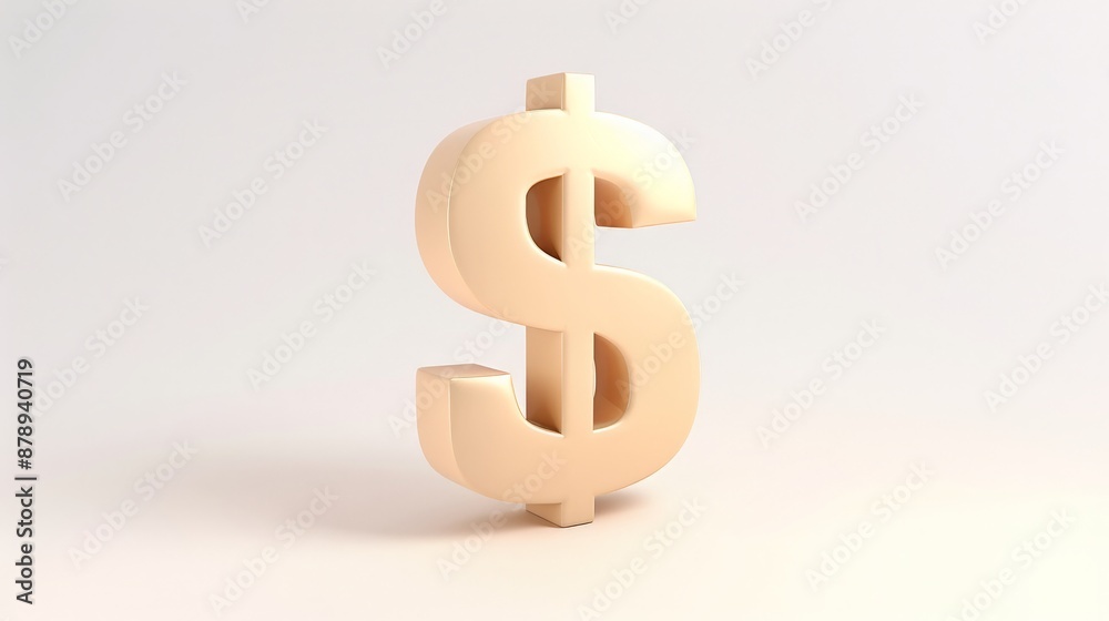 Golden Dollar Sign 3D Rendering Golden Dollar Sign 3D Rendering