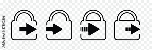 Entrance and exit vector icons. Sing in and sign out, login and logout icons isolated. 