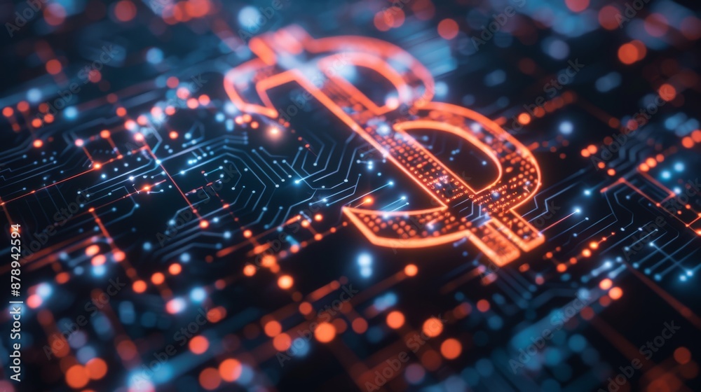 Digital Dollar Sign on a Circuit Board Digital Dollar Sign on a Circuit Board