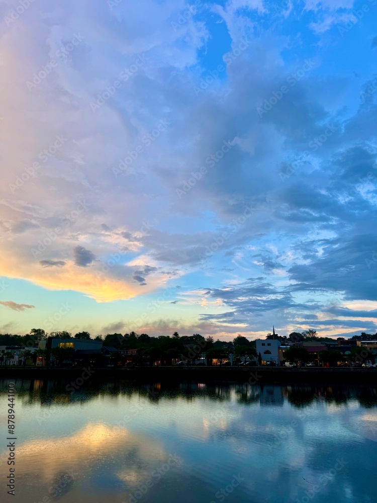 sunset beautifully reflecting on the river sunset beautifully reflecting on the river