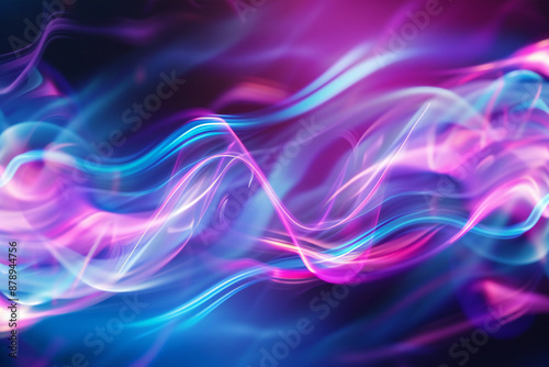 Wallpaper Mural Vibrant Neon Light Waves with Glowing Lines and Abstract Patterns for a Dynamic and Futuristic Design Torontodigital.ca