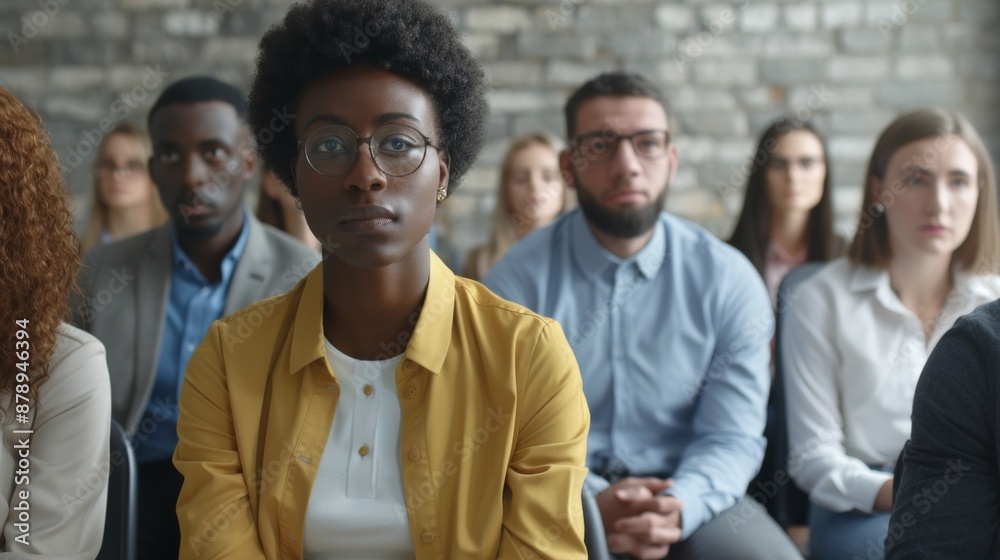 Diversity, portrait of happy colleagues sitting together in office at their workplace. Team or collaboration, corporate workforce and excited or cheerful group of coworker faces
