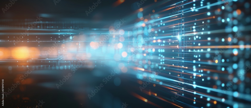 Fototapeta premium Abstract Binary Code Background with Digital Technology and Futuristic Design